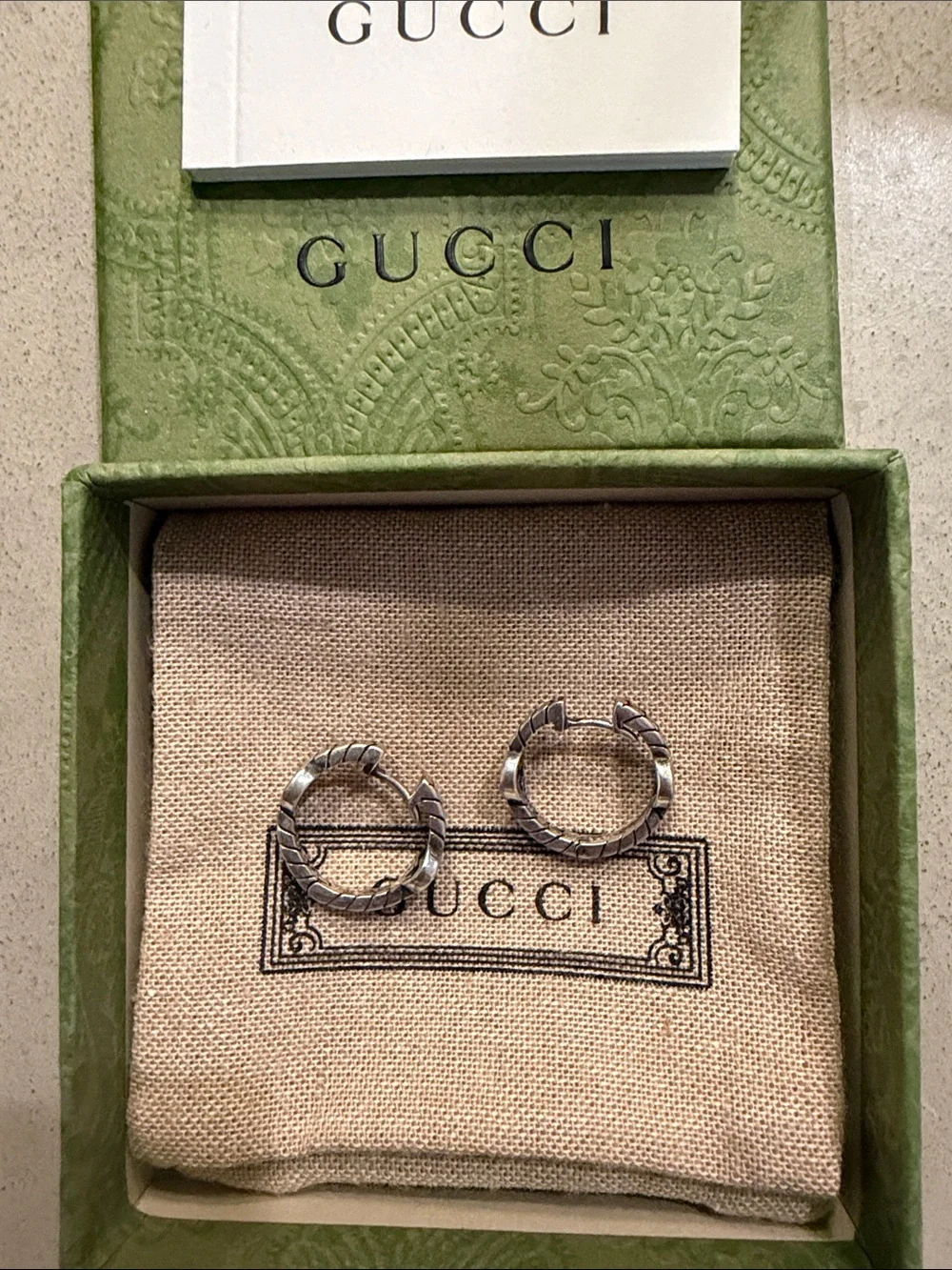 GUCCI | ✨NEW✨ Interlocking G Hoop Earrings in Sterling Silver